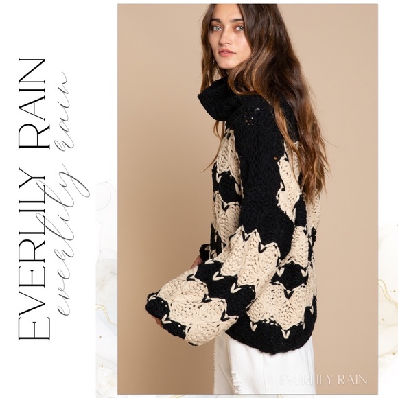 POL Gorgeous Handmade Chunky Knit Turtleneck Sweater - Picture 7 of 14